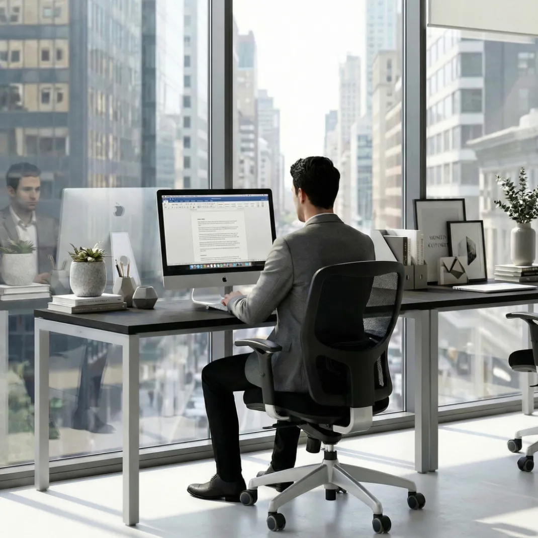 Mesa de oficina Kube fondo 68cm estructura aluminio