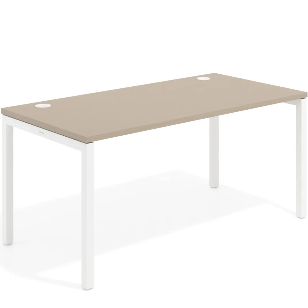 Mesa de oficina Kube fondo 80cm estructura blanca