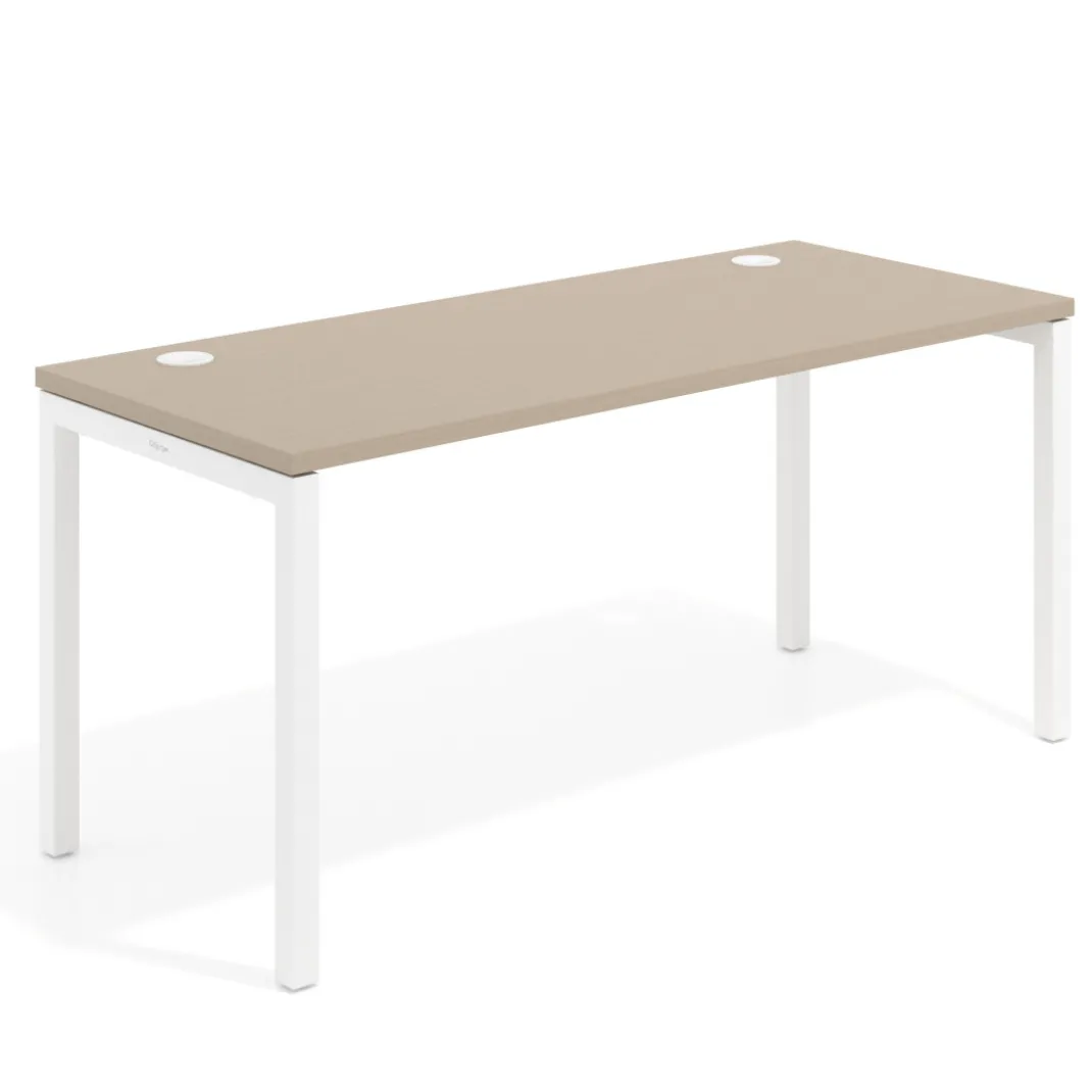 Mesa de oficina Kube fondo 68cm estructura blanca