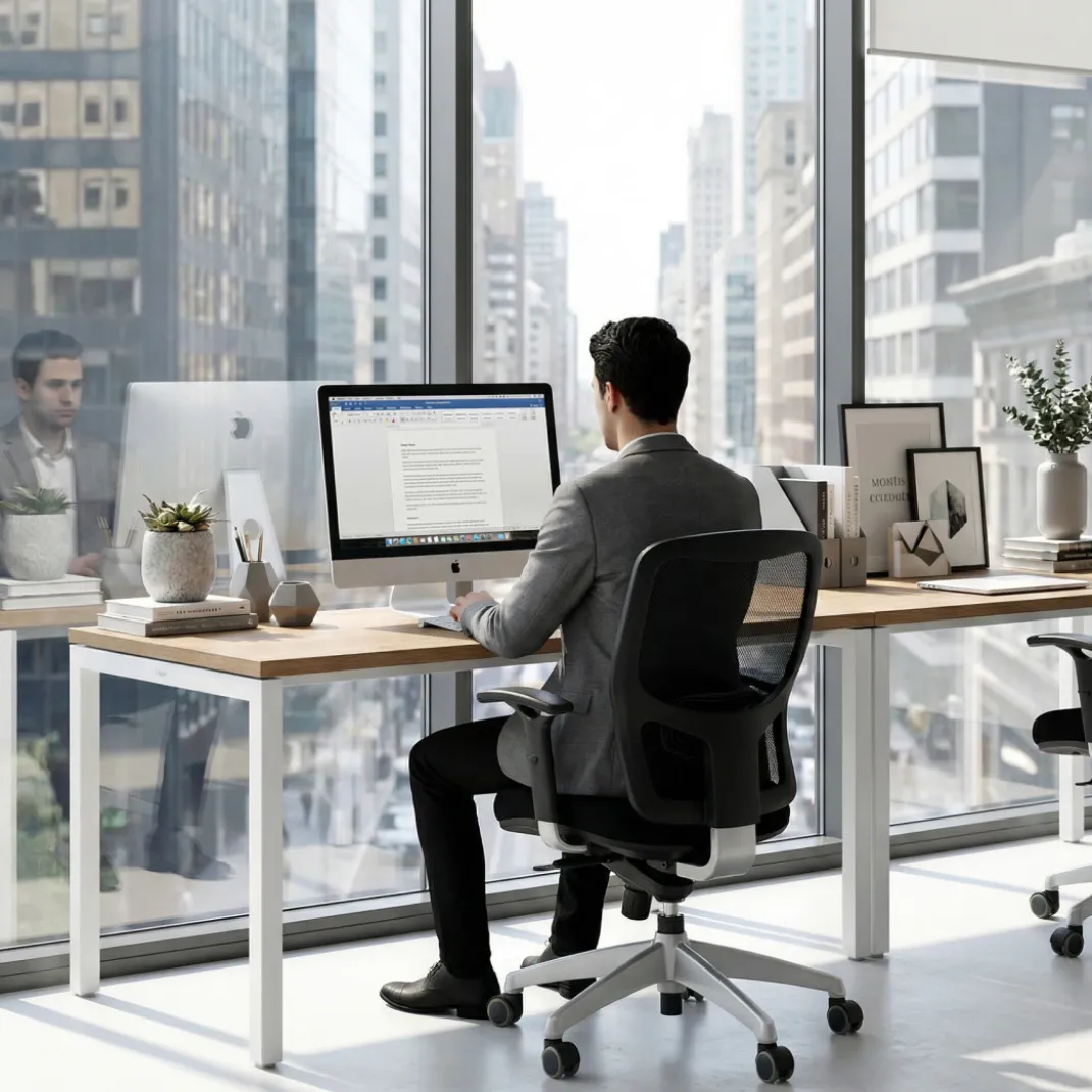 Mesa de oficina Kube fondo 68cm estructura blanca