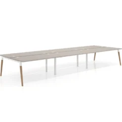 Mesa de oficina multipuesto Arki triple, fondo 166 cm, sobre recto