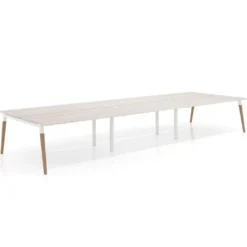 Mesa de oficina multipuesto Arki triple, fondo 166 cm, sobre recto