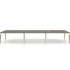 Mesa de oficina multipuesto Arki triple, fondo 166 cm, sobre recto