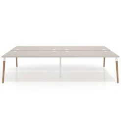 Mesa de oficina multipuesto Arki doble, fondo 166 cm, sobre recto