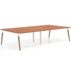 Mesa de oficina multipuesto Arki doble, fondo 166 cm, sobre recto