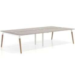 Mesa de oficina multipuesto Arki doble, fondo 166 cm, sobre recto