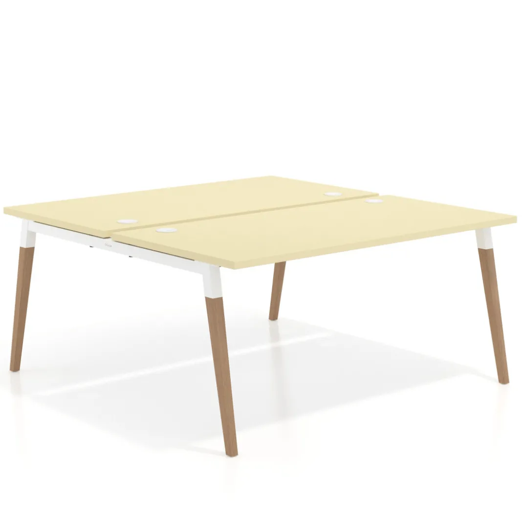 Mesa de oficina multipuesto Arki fondo 166 cm, sobre recto
