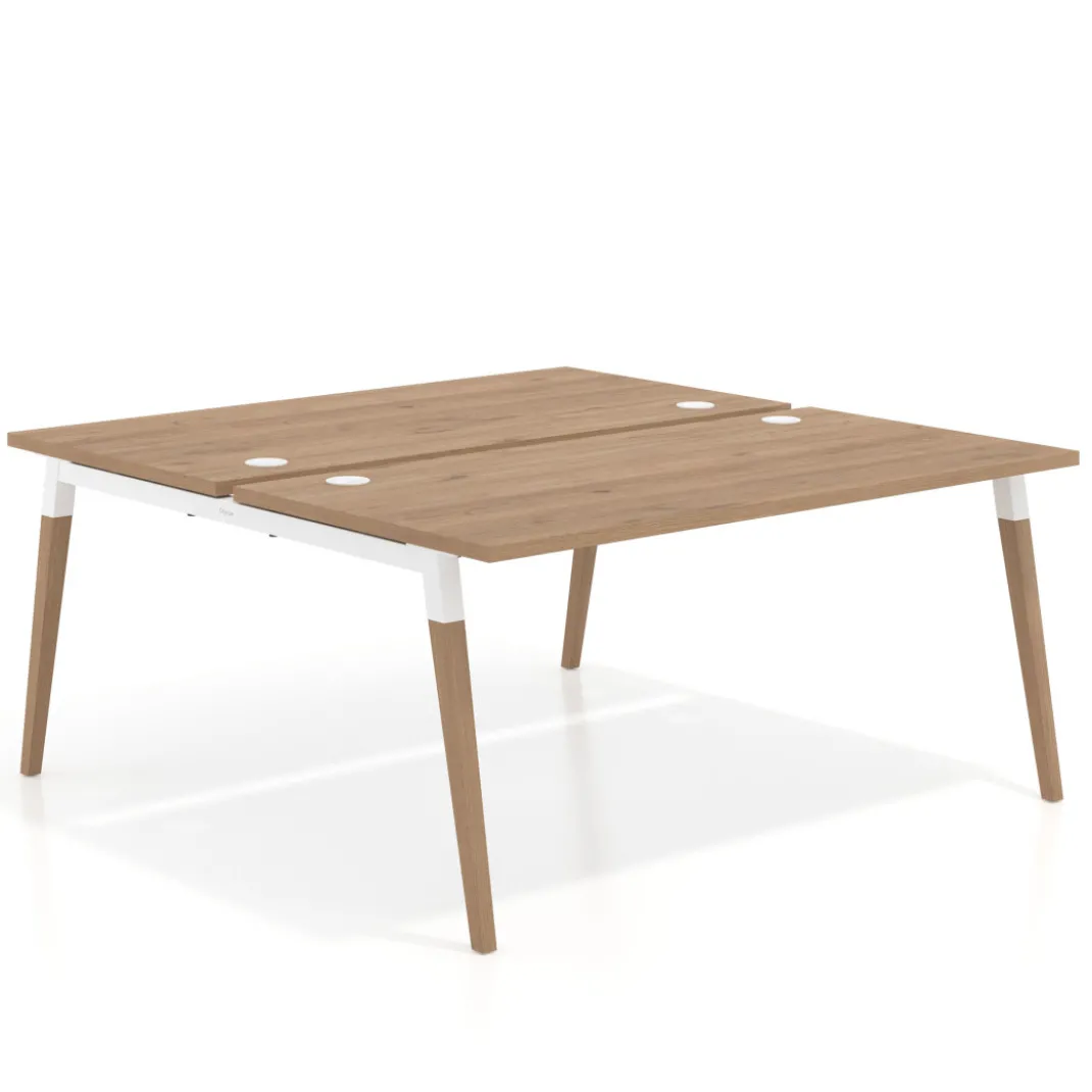 Mesa de oficina multipuesto Arki fondo 166 cm, sobre recto