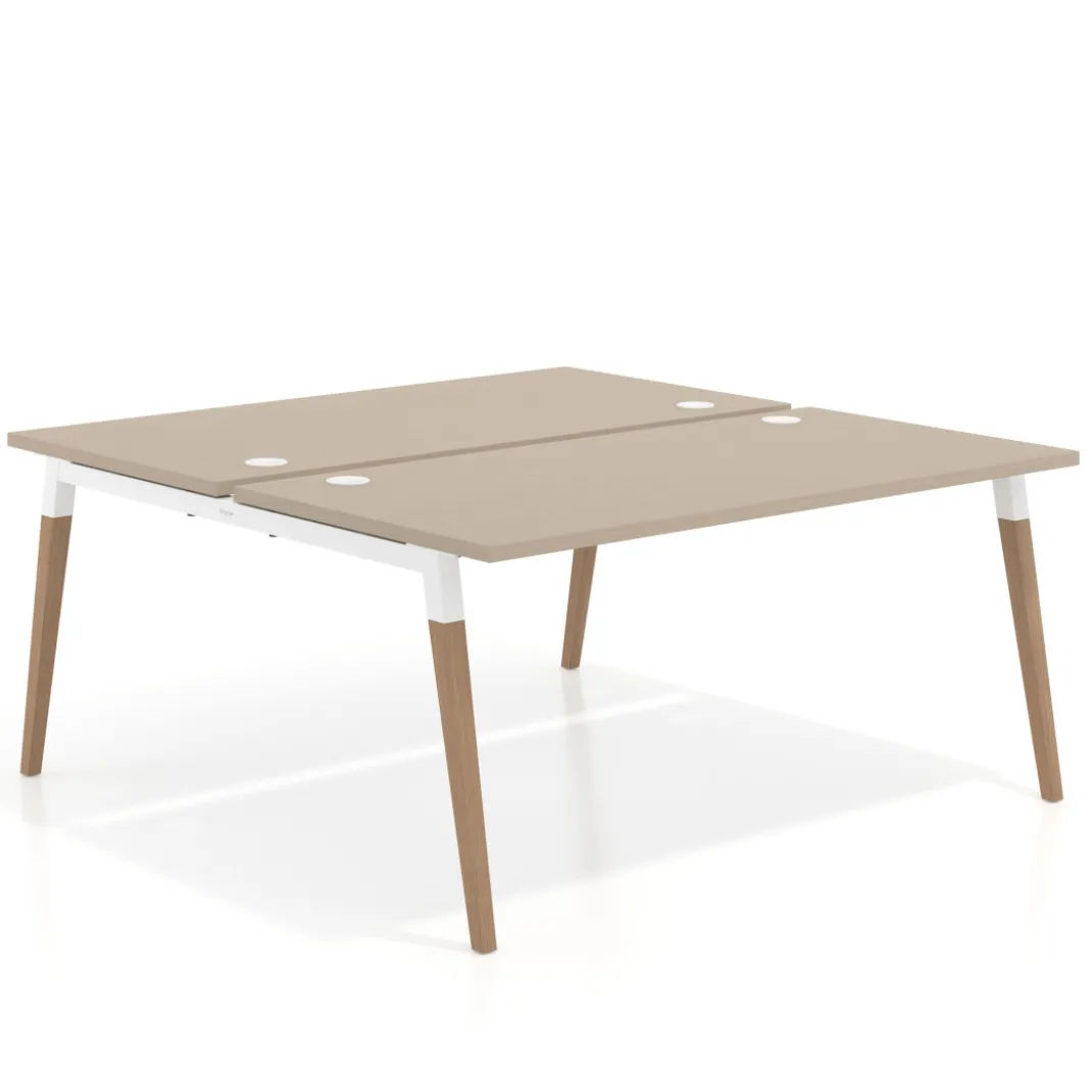 Mesa de oficina multipuesto Arki fondo 166 cm, sobre recto