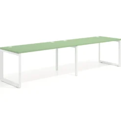 Mesa de oficina progresiva Delta doble, fondo 80cm, estructura blanca
