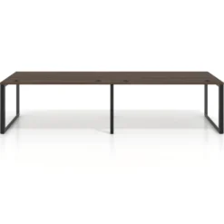 Mesa de oficina progresiva Delta doble, fondo 80cm, estructura negra