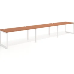 Mesa de oficina progresiva Delta triple, fondo 80cm, estructura blanca