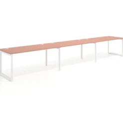 Mesa de oficina progresiva Delta triple, fondo 80cm, estructura blanca