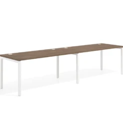 Mesa de oficina progresiva doble Kube, fondo 80cm, estructura blanca