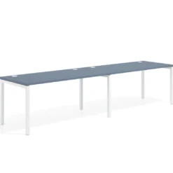 Mesa de oficina progresiva doble Kube, fondo 80cm, estructura blanca