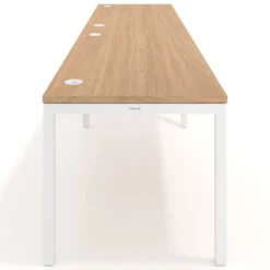 Mesa de oficina progresiva doble Kube, fondo 80cm, estructura blanca