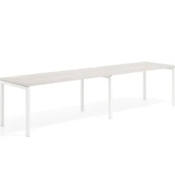 Mesa de oficina progresiva doble Kube, fondo 80cm, estructura blanca