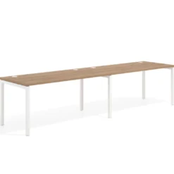 Mesa de oficina progresiva doble Kube, fondo 80cm, estructura blanca