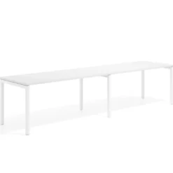 Mesa de oficina progresiva doble Kube, fondo 80cm, estructura blanca
