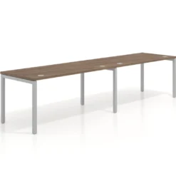 Mesa de oficina progresiva doble Kube, fondo 80cm, estructura aluminio