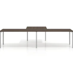 Mesa de oficina progresiva doble con ala extensión Kube, estructura aluminio
