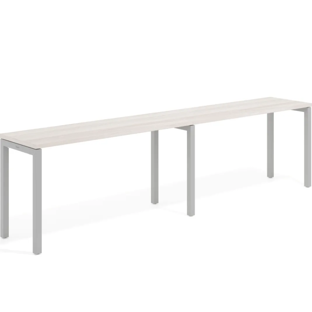 Mesa de oficina progresiva doble Kube, fondo 50cm, estructura aluminio