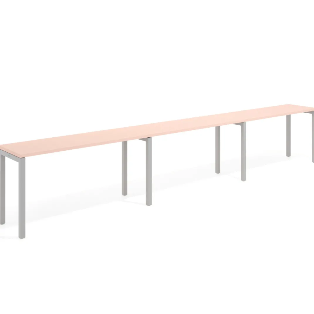 Mesa de oficina progresiva triple Kube, fondo 50cm, estructura aluminio