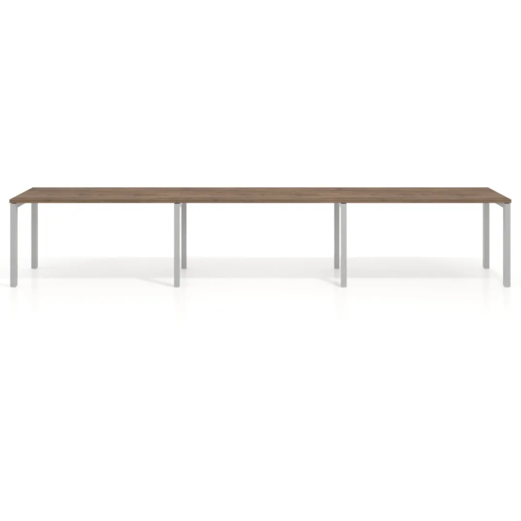 Mesa de oficina progresiva triple Kube, fondo 50cm, estructura aluminio