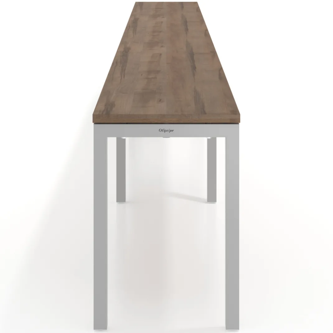 Mesa de oficina progresiva triple Kube, fondo 50cm, estructura aluminio