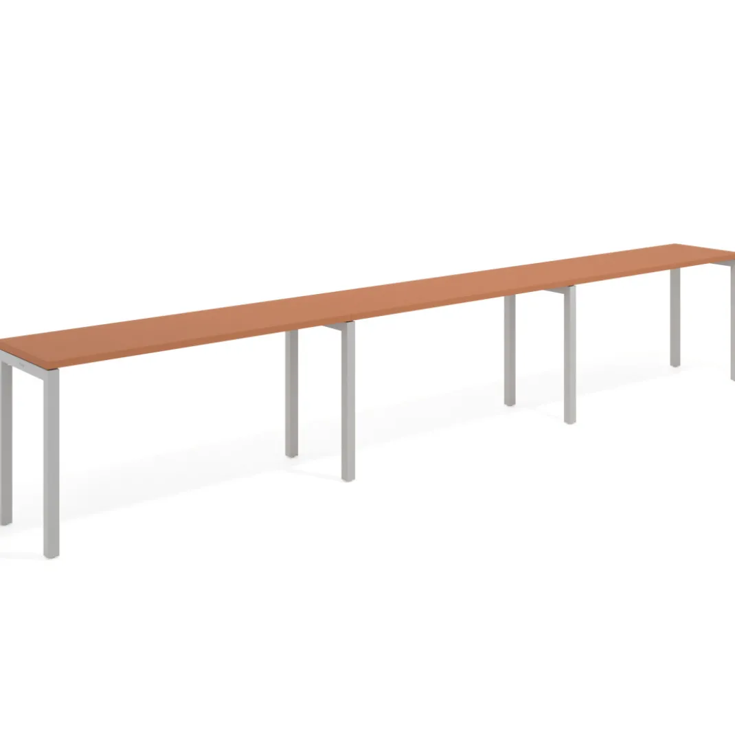 Mesa de oficina progresiva triple Kube, fondo 50cm, estructura aluminio