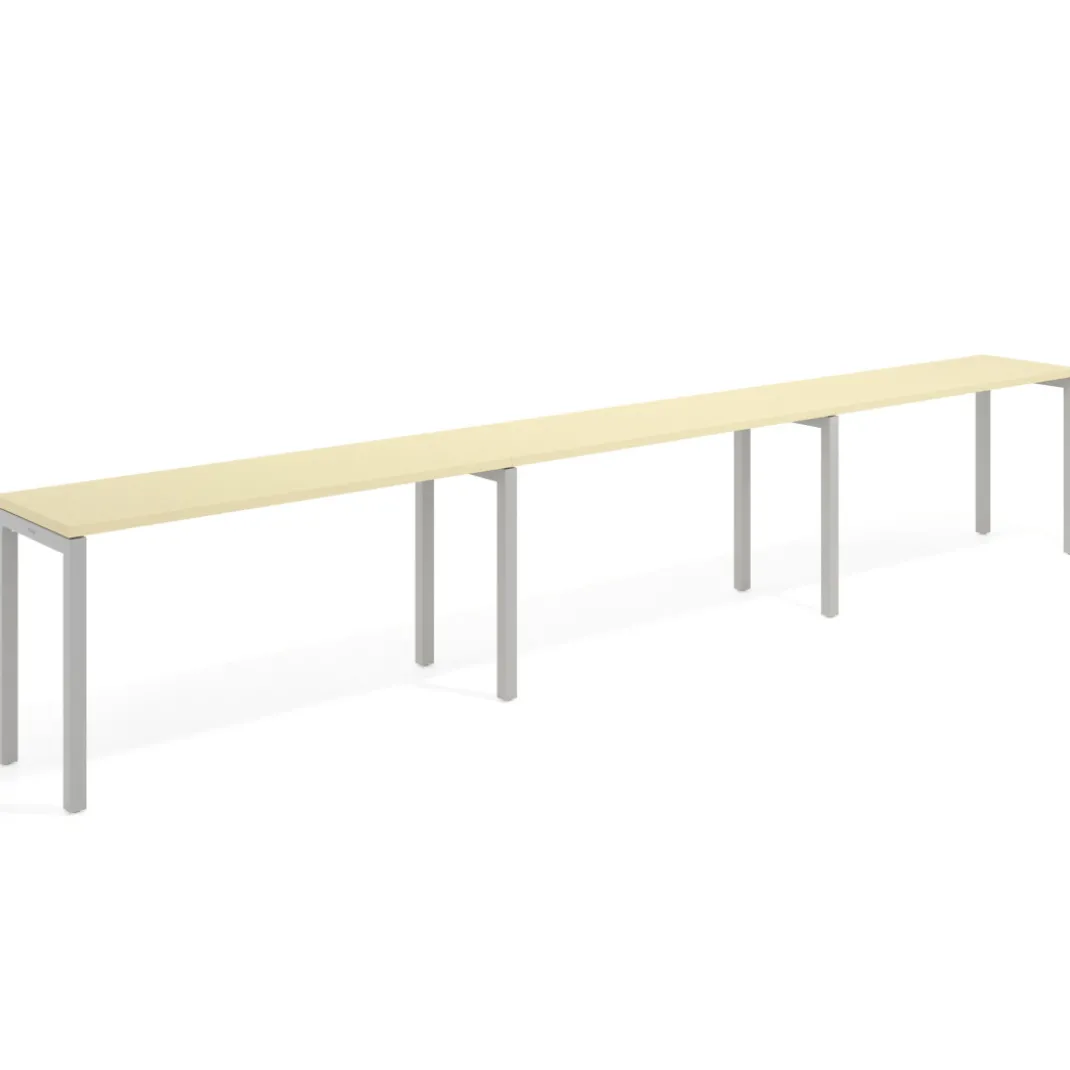 Mesa de oficina progresiva triple Kube, fondo 50cm, estructura aluminio