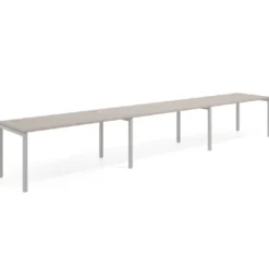 Mesa de oficina progresiva triple Kube, fondo 80cm, estructura aluminio