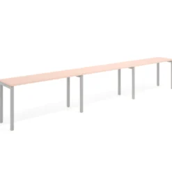 Mesa de oficina progresiva triple Kube, fondo 50cm, estructura aluminio