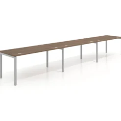 Mesa de oficina progresiva triple Kube, fondo 80cm, estructura aluminio