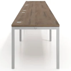Mesa de oficina progresiva triple Kube, fondo 80cm, estructura aluminio