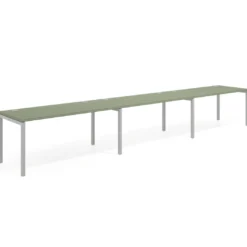 Mesa de oficina progresiva triple Kube, fondo 80cm, estructura aluminio