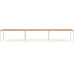 Mesa de oficina progresiva triple Kube, fondo 80cm, estructura blanca