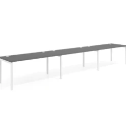 Mesa de oficina progresiva triple Kube, fondo 80cm, estructura blanca
