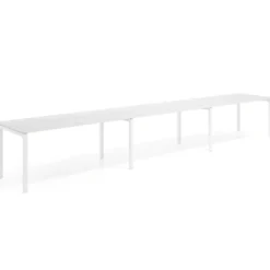 Mesa de oficina progresiva triple Kube, fondo 80cm, estructura blanca