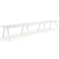 Mesa de oficina progresiva UvePro triple, fondo 100cm, estructura blanca