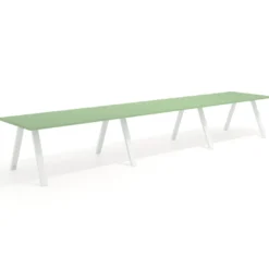 Mesa de oficina progresiva UvePro triple, fondo 100cm, estructura blanca