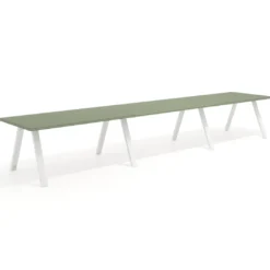 Mesa de oficina progresiva UvePro triple, fondo 100cm, estructura blanca