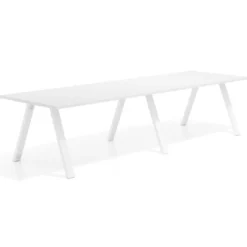 Mesa de oficina progresiva UvePro doble, fondo 100cm, estructura blanca