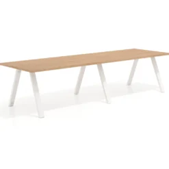 Mesa de oficina progresiva UvePro doble, fondo 100cm, estructura blanca