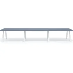 Mesa de oficina progresiva UvePro triple, fondo 100cm, estructura blanca
