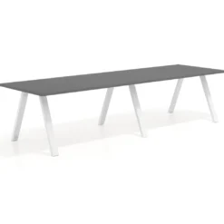 Mesa de oficina progresiva UvePro doble, fondo 100cm, estructura blanca