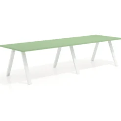 Mesa de oficina progresiva UvePro doble, fondo 100cm, estructura blanca