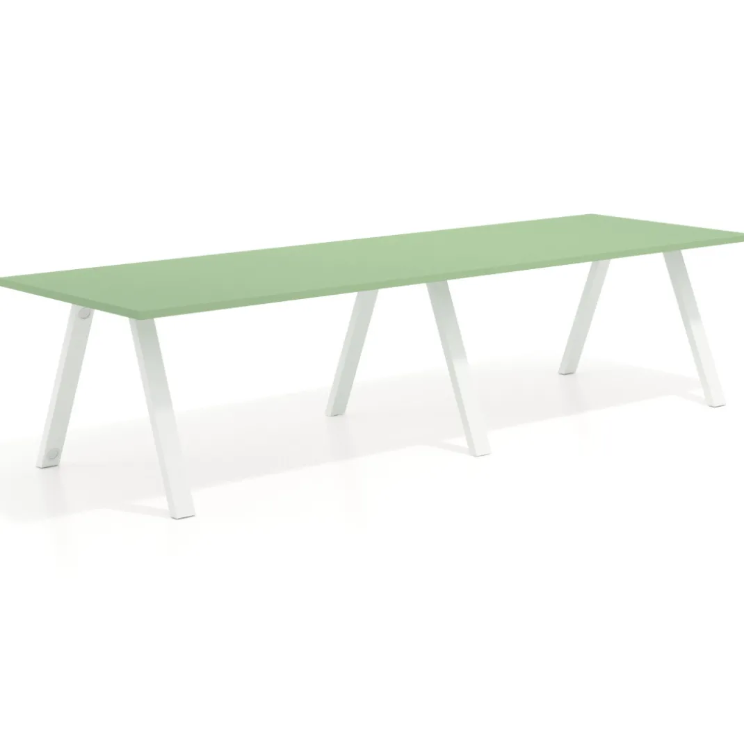 Mesa de oficina progresiva UvePro doble, fondo 100cm, estructura blanca