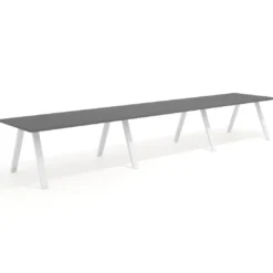 Mesa de oficina progresiva UvePro triple, fondo 100cm, estructura blanca