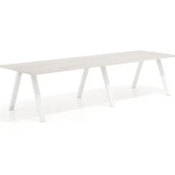 Mesa de oficina progresiva UvePro doble, fondo 100cm, estructura blanca